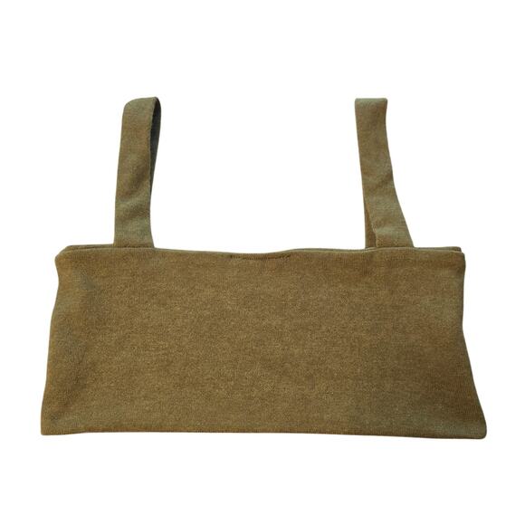 Offline Tank Top Womens Medium Olive Green Knit Cropped Sweater Strap Bralette - Picture 2 of 7